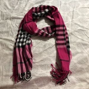 Pink paid scarf